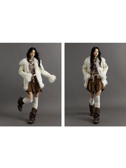 Loose Long Thickened Plush Coat Fur【s0000010321】