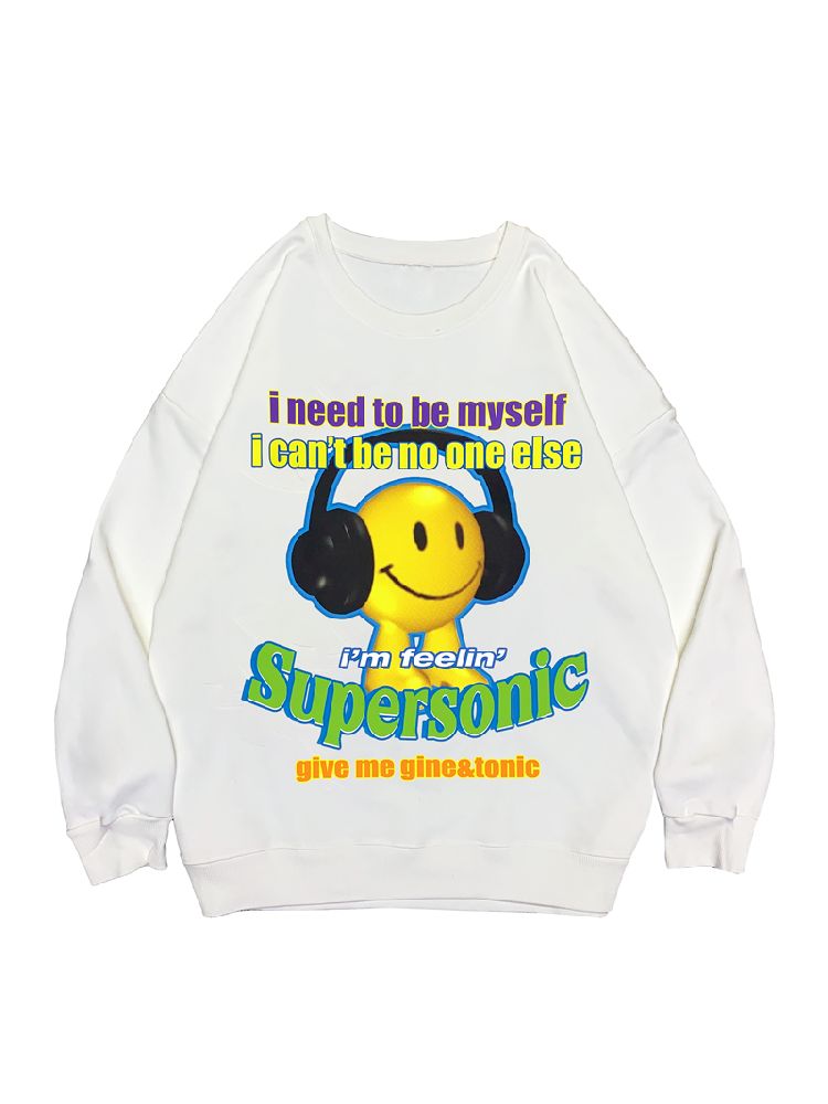 American Casual Street Smiley Loose Pullover【s0000010265】