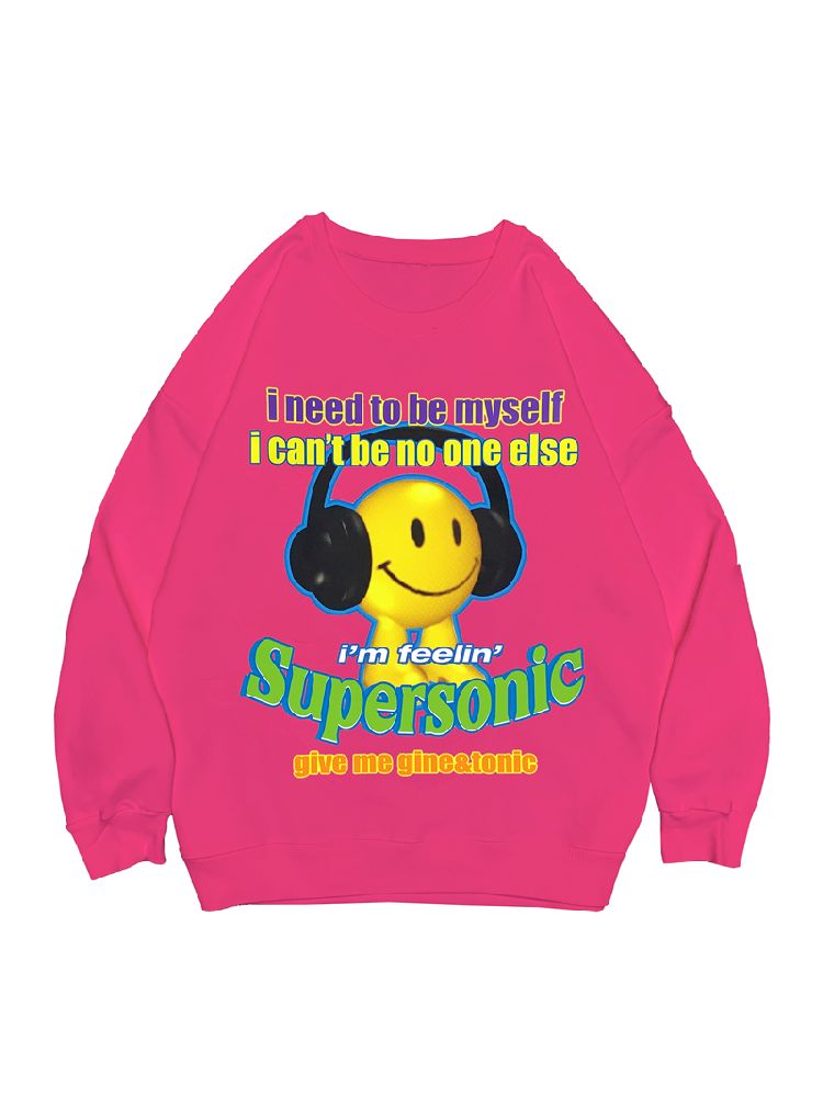 American Casual Street Smiley Loose Pullover【s0000010265】