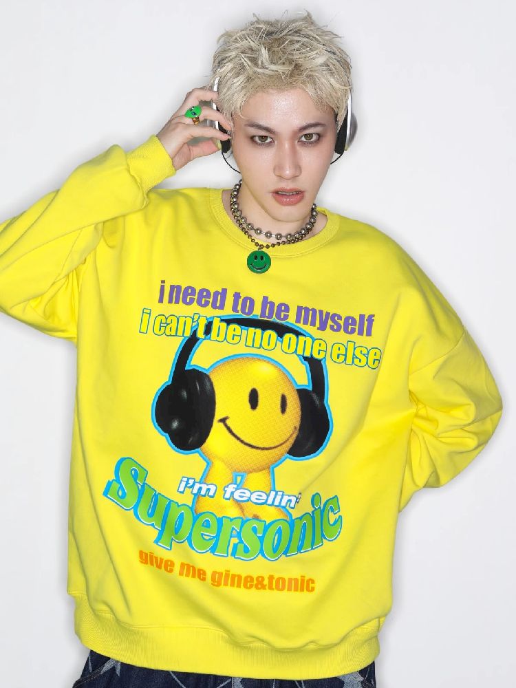 American Casual Street Smiley Loose Pullover【s0000010265】