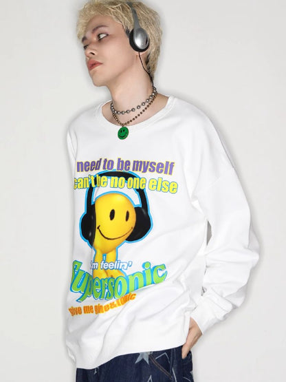 American Casual Street Smiley Loose Pullover【s0000010265】