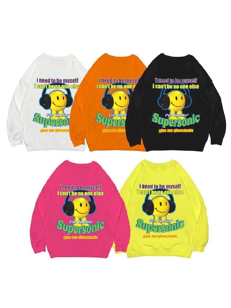 American Casual Street Smiley Loose Pullover【s0000010265】