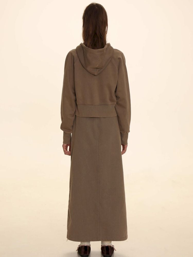 Slit Zipper A-line Sweatshirt Set【s0000006004】