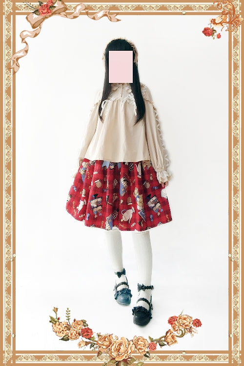 Infanta - Warm Tea - Cute Ribbon Long Sleeves Cotton Blouse