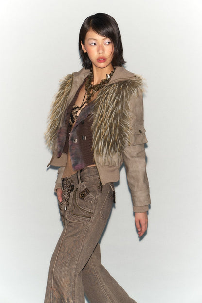 Fur Denim Jacket