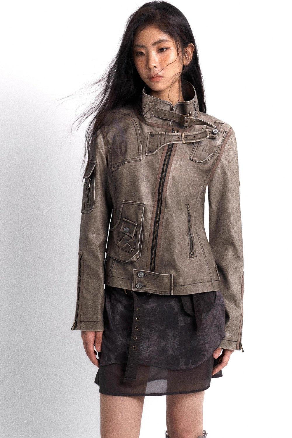 Light Buckled Leather Jacket