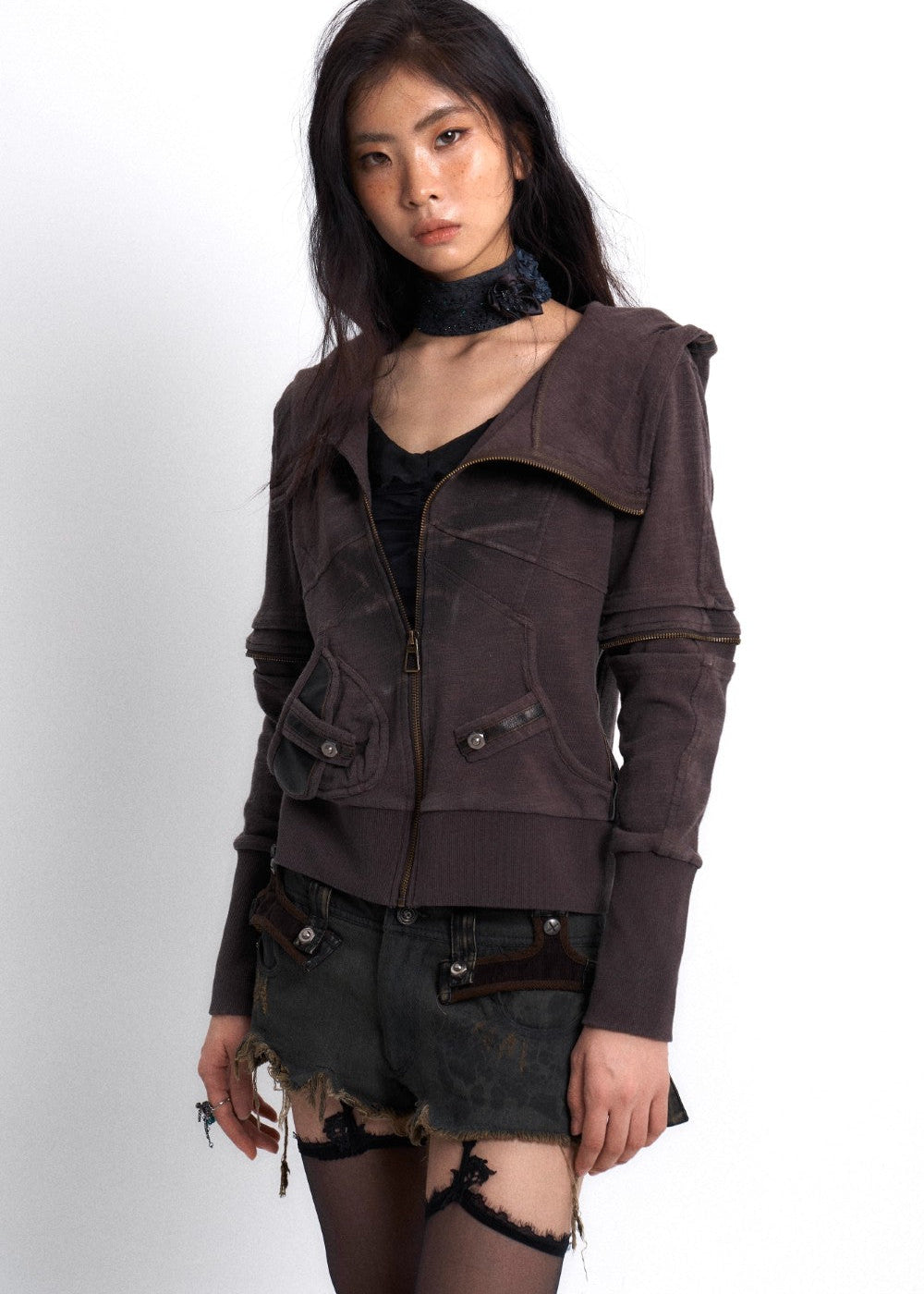 Slim Utility Hooded Jacket