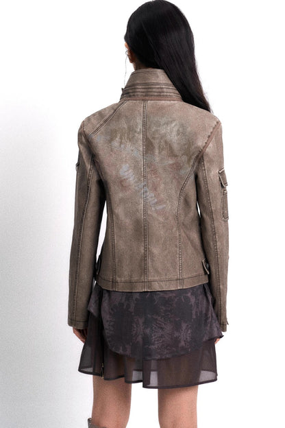 Light Buckled Leather Jacket