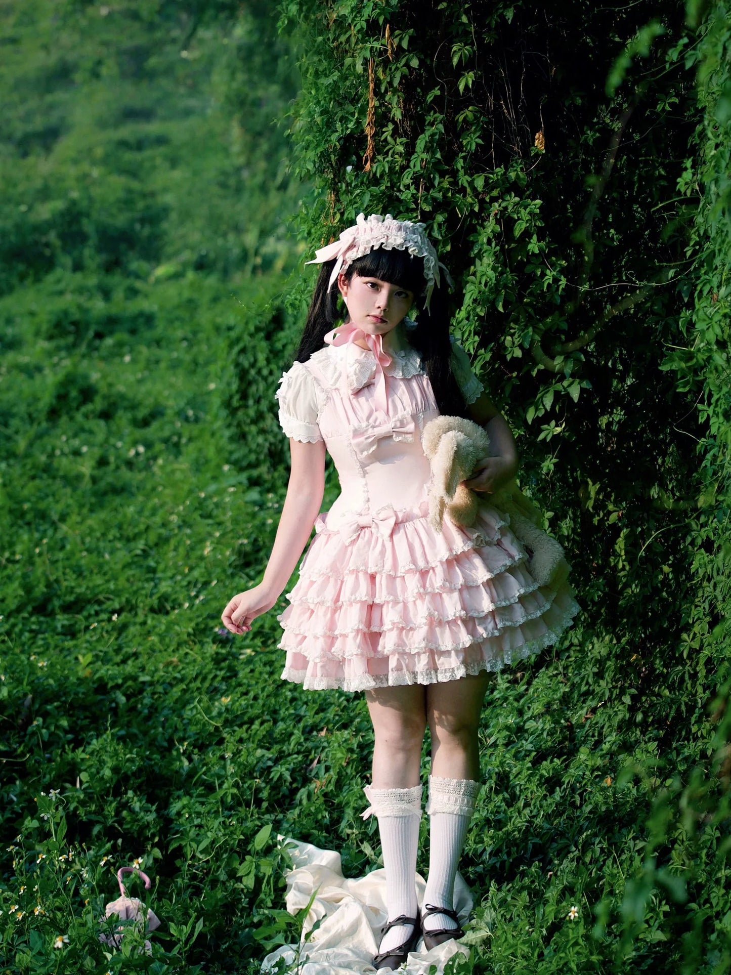 Nn Star - Half Sugar Ism - Sweet Lolita JSK Low Waist Dress With Tiered Hem