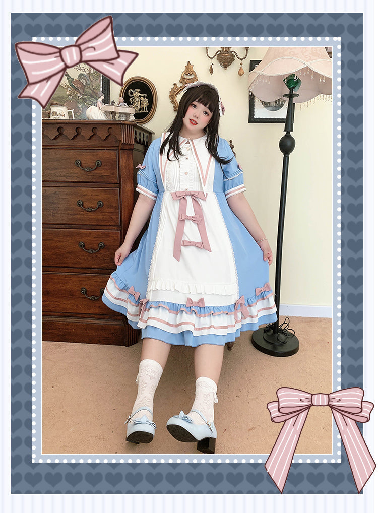 Niu Niu - Candy Sweethearts - Plus Size Lolita OP Short-Sleeve Princess Dress
