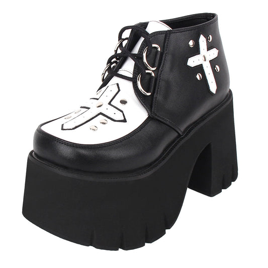 Angelic Imprint - Gothic Lolita Cross Classic Platform Shoes