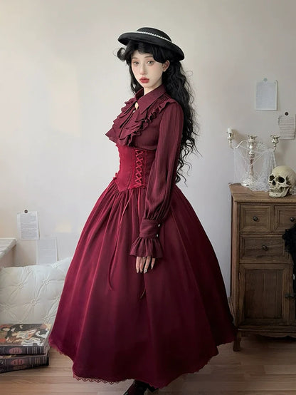 Forest Song - Astris - Reversible Classic Lolita High Waist Fishbone Skirt