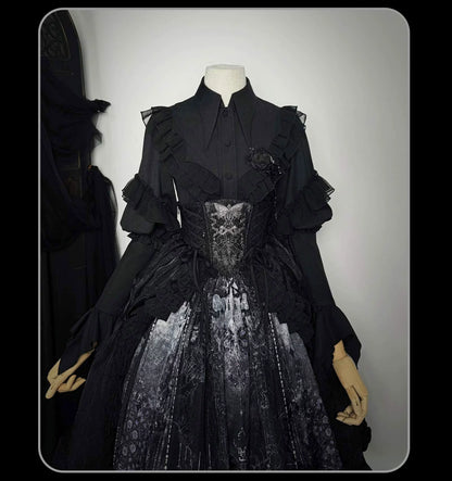 Susin Lolita - Bone-Eroded Butterfly - Gothic Lolita JSK & SK Set