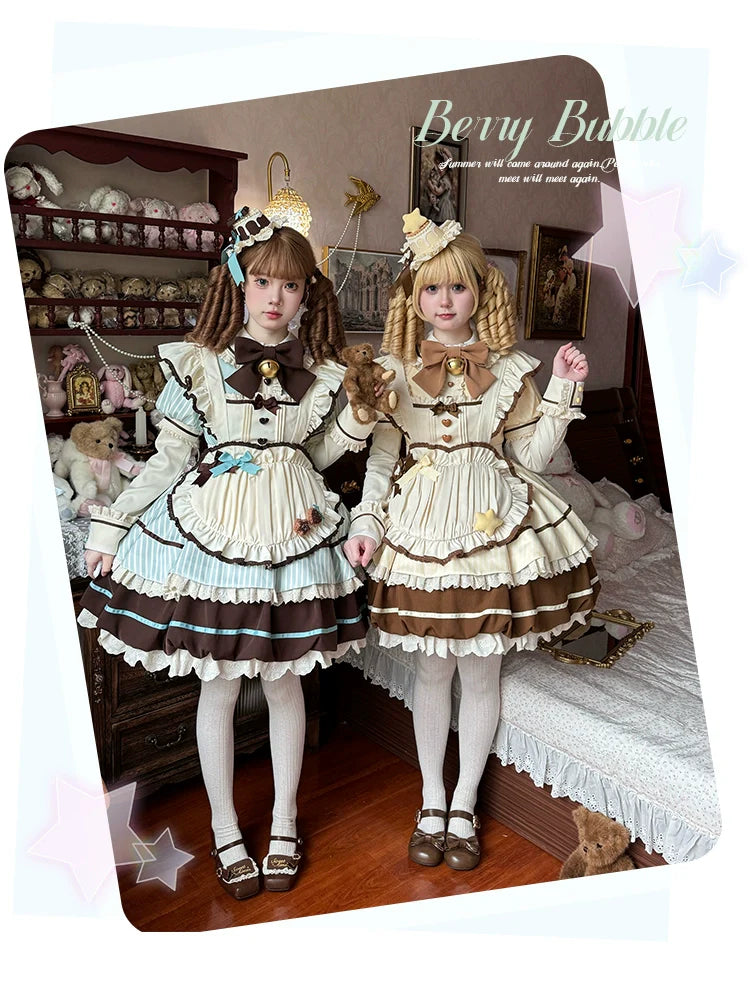 Sakurahime - Berry Bubble - Kawaii Lolita OP Tiered Ruffles Apron Lolita Dress