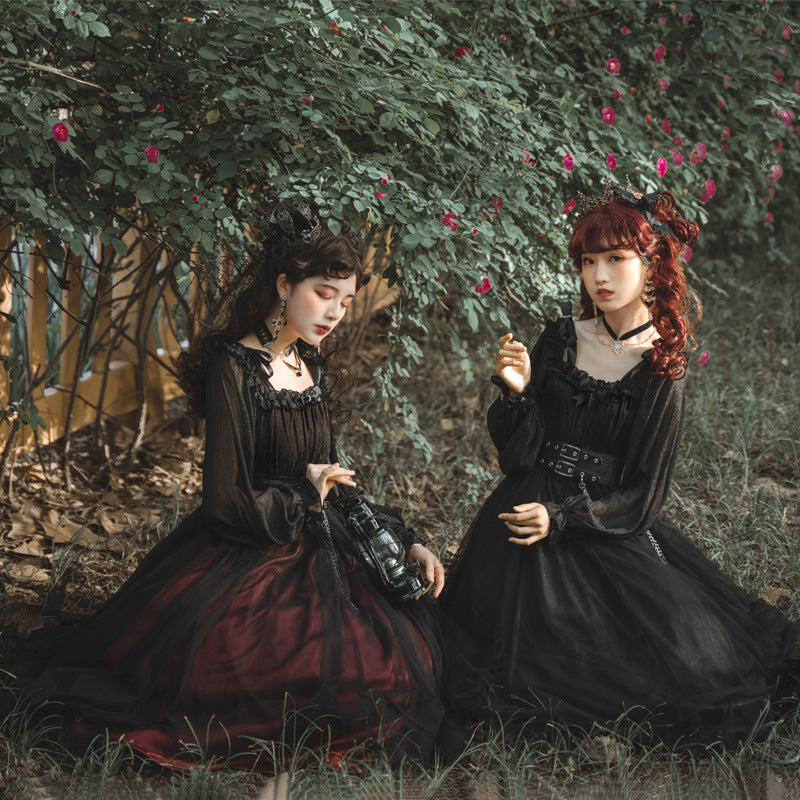 Cornfield Lolita - The Girl Assassin - Halloween Gothic Lolita Irregularly Hemline Dress