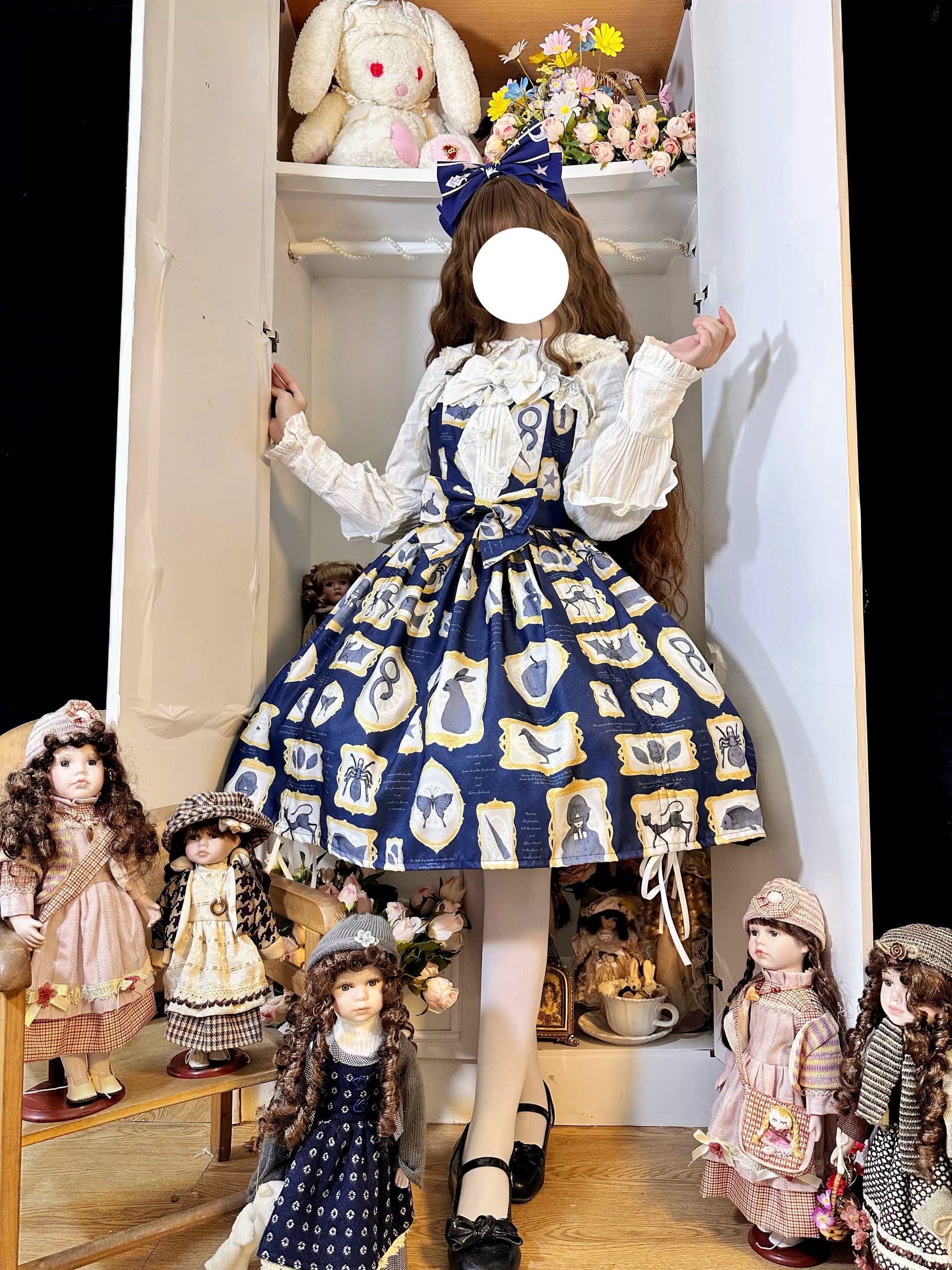 Magic Tea Party - Classic Lolita JSK with Elegant Art-Inspired Prints