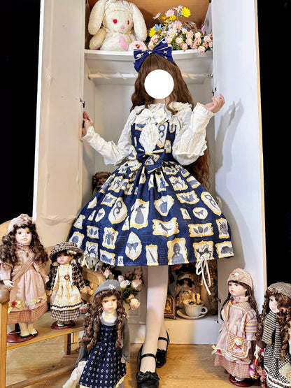 Magic Tea Party - Classic Lolita JSK with Elegant Art-Inspired Prints