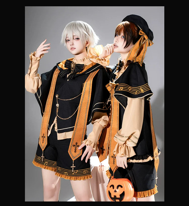 Forest Fluorescent Carps - The Choir of The Church 2.0 - Ouji Lolita Shorts Set in Two Styles