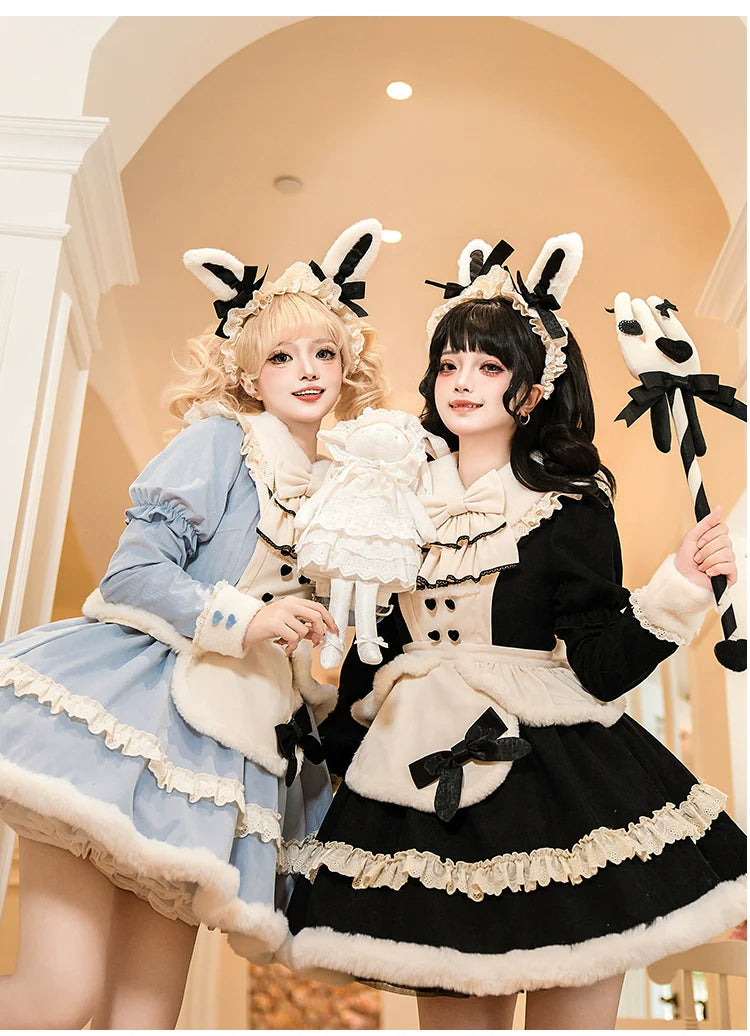 With PUJI - Puppet Box - Kawaii Lolita Bag Lamb Kitten Detachable Bag Dress Hat