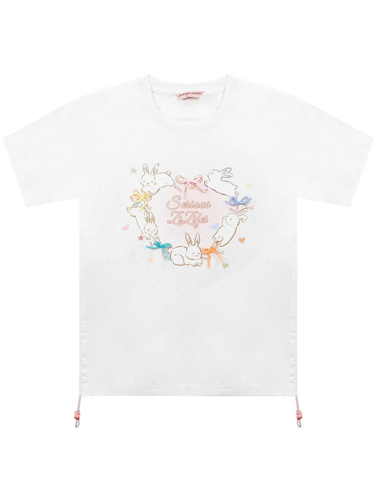 Round neck print short sleeve T-shirt【s0000007534】