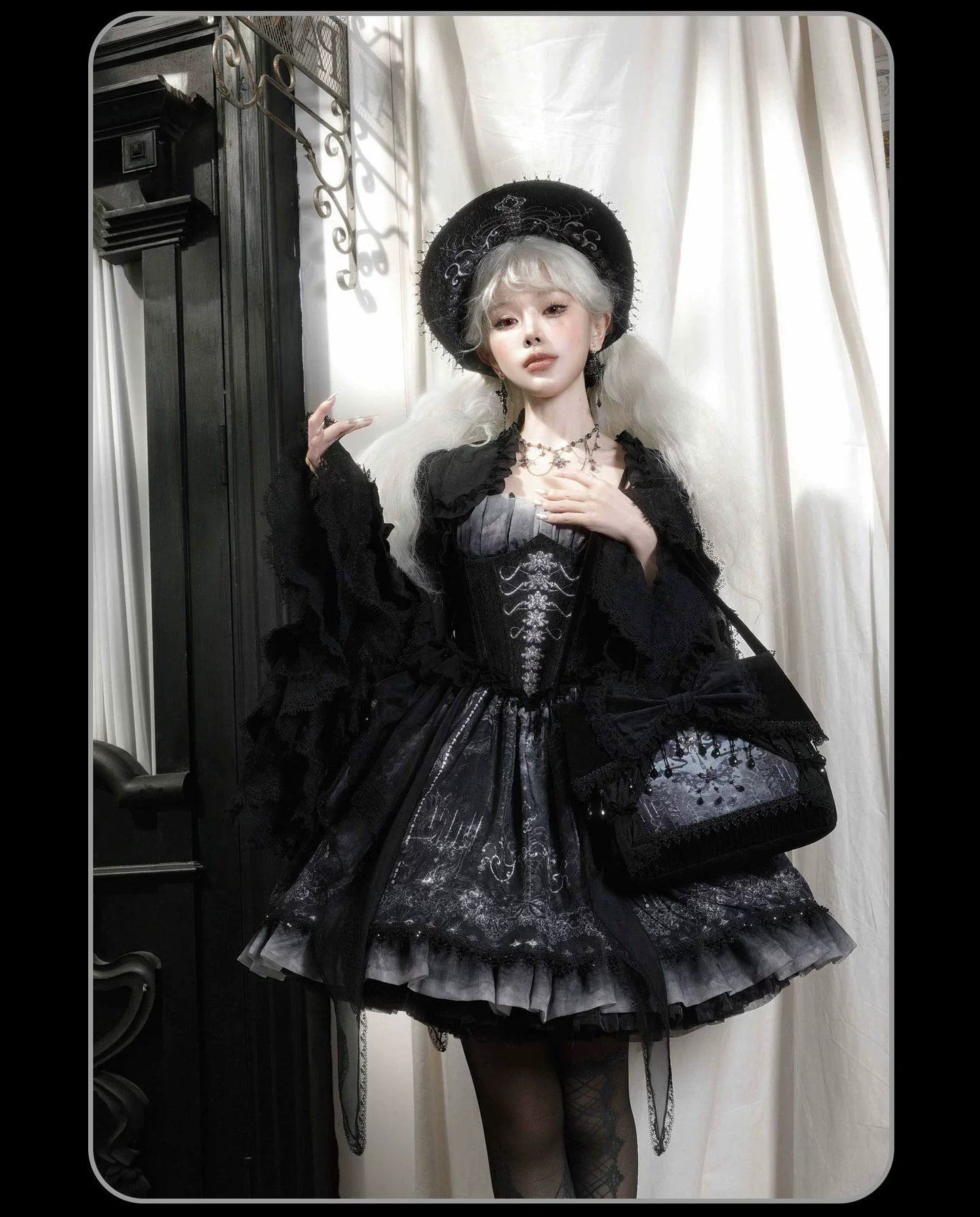 Susin Lolita - Bone-Eroded Butterfly - Gothic Lolita JSK & SK Set