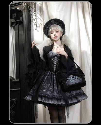 Susin Lolita - Bone-Eroded Butterfly - Gothic Lolita JSK & SK Set