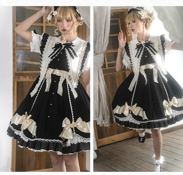 Forest Fluorescent Carps - Sleep Star - Sweet Lolita OP Dress, Long / Short Sleeve