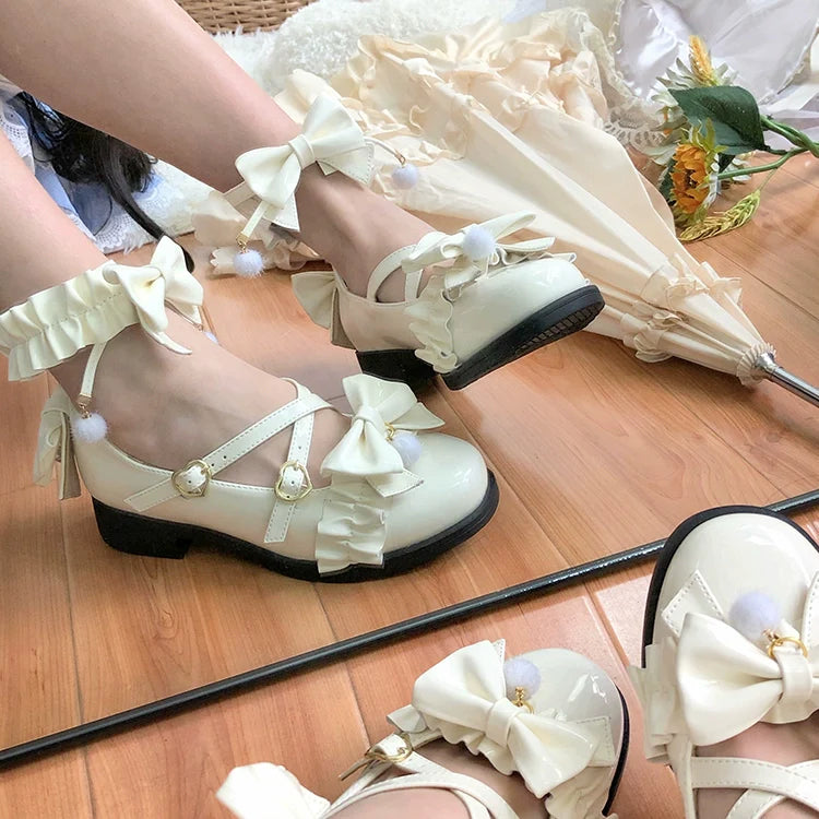 Fairy Godmothe - Preppy Style Flat Shoes Mid Heel Round Toe Lolita Shoes