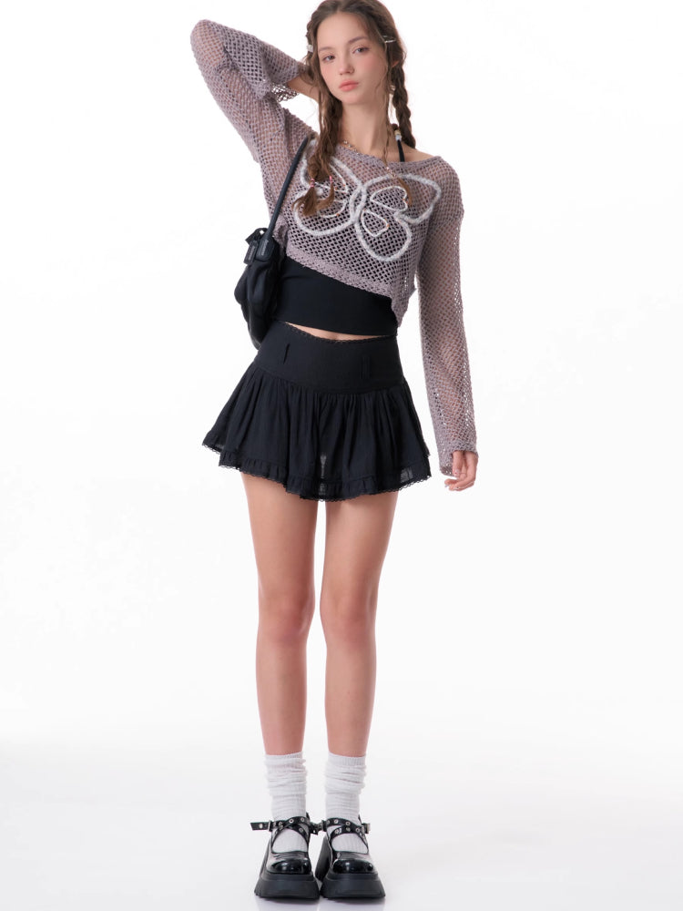 Butterfly short long sleeve knit【s0000007834】