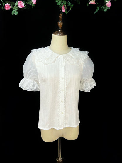 DMFS - Sweet Lolita Shirt Cotton Lolita Blouse Doll Collar