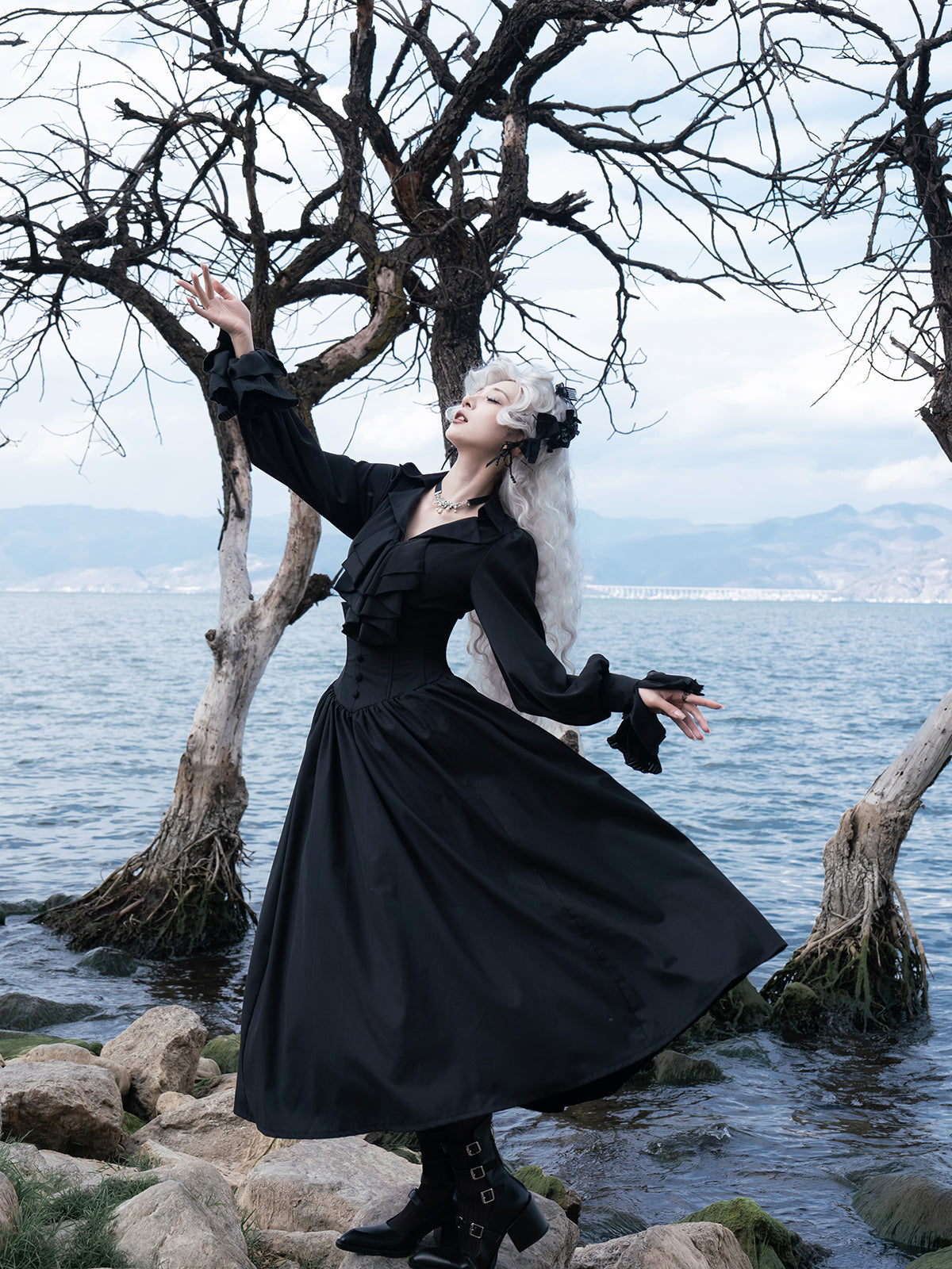 Muppet Mind Ben - Dream - Ouji Lolita Blouse Elegant V-neck Swallowtail Hem Shirt