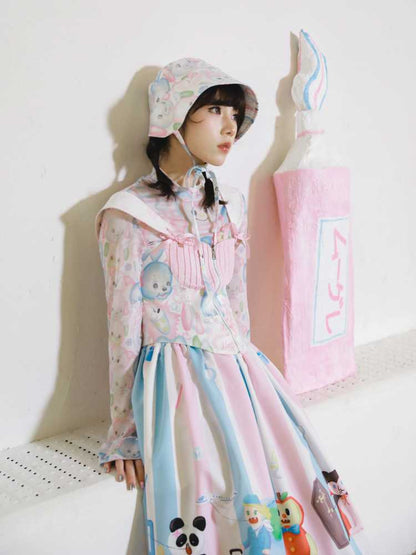 Hand-drawn printed skirt【s0000010071】