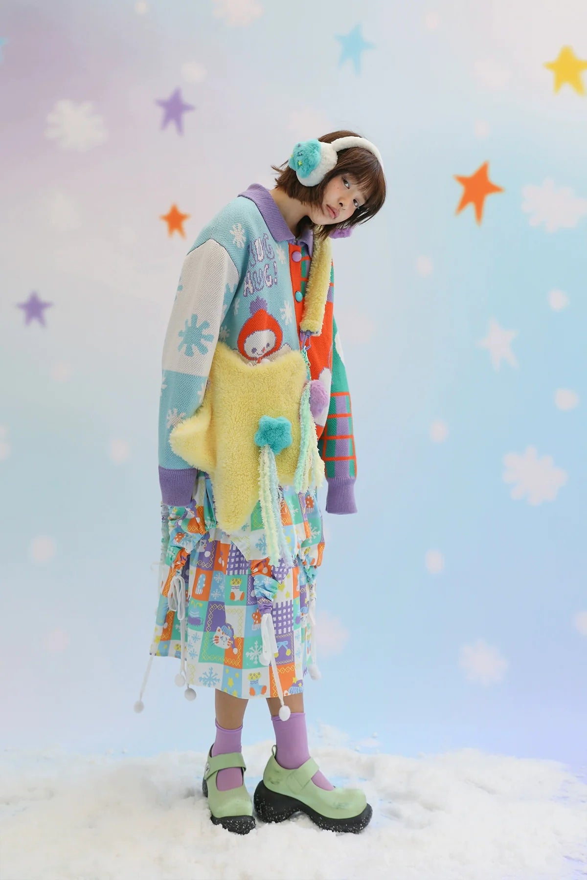 Frufru - Cute Lolita Bag Cartoon Stars Yellow Plush Bag