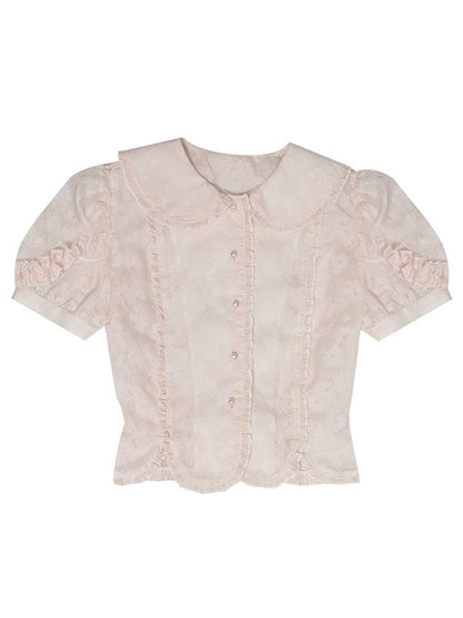 Puff sleeve short sleeve shirt【s0000008724】