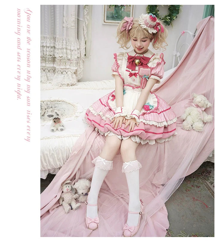 Sakurahime - Berry Bubble - Cute Lolita OP Dress Two Kawaii Styles