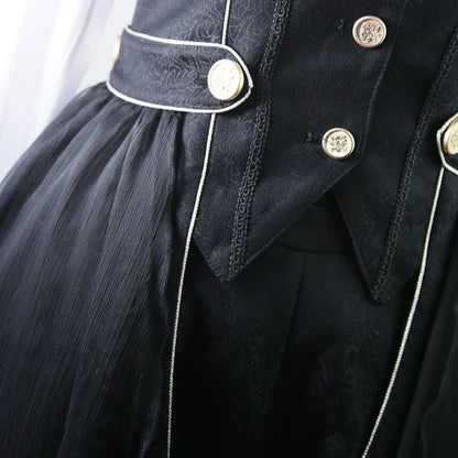 Immortal Thorn - Snow Shadow - Long Sleeveless Ouji Lolita Coat