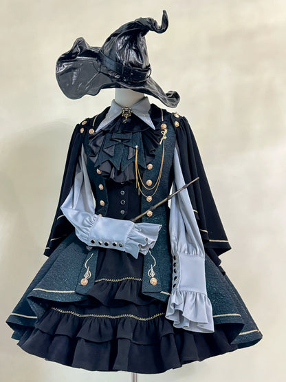 SilentMars - Fallen Moon Rule - Military Lolita Shirt Set Retro Knight Style Blouse