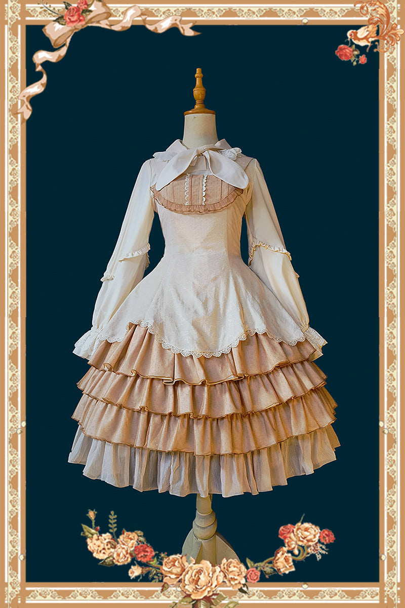 Infanta - Waltz - Classic Lolita JSK Tiered Dress with Bunny Ear Blouse