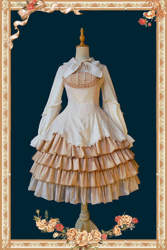 Infanta - Waltz - Classic Lolita JSK Tiered Dress with Bunny Ear Blouse