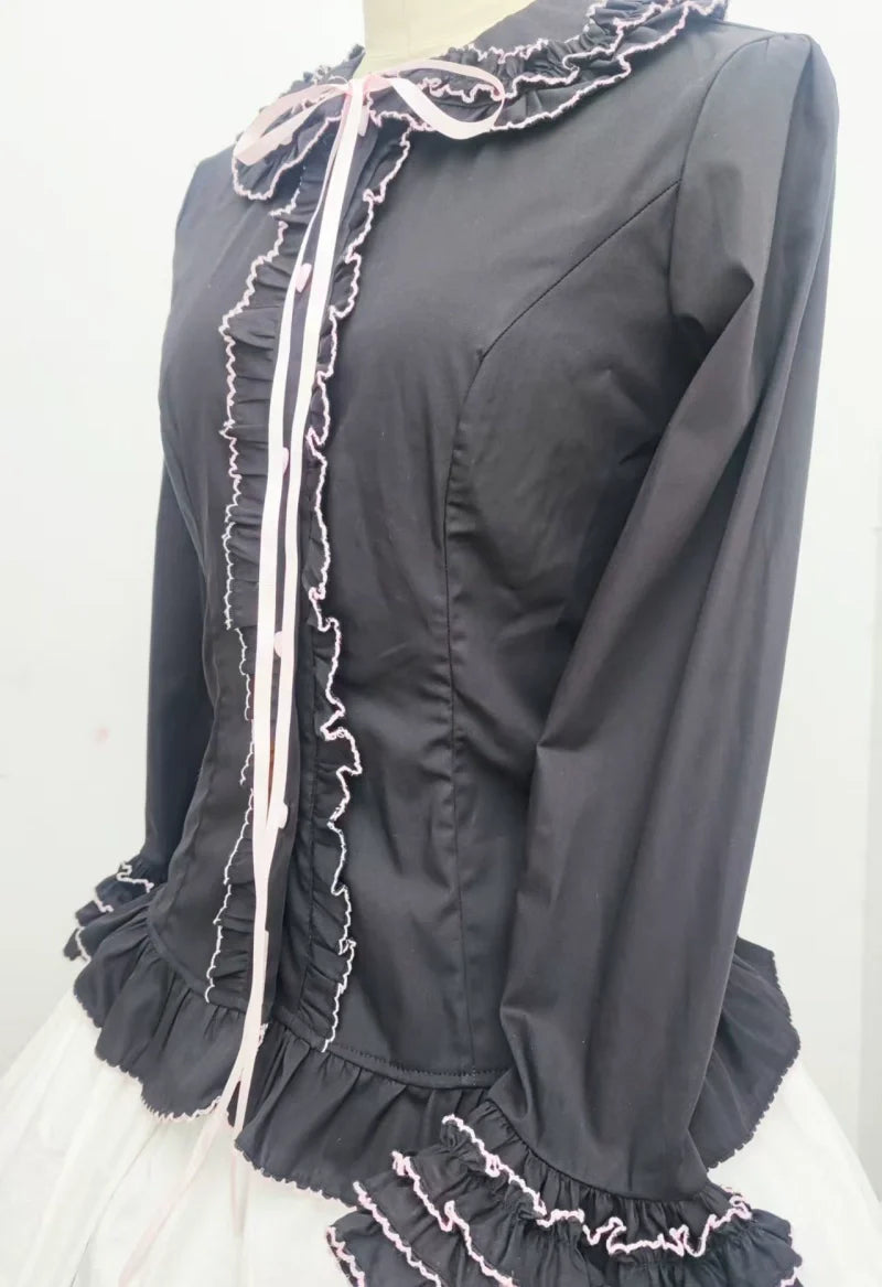 Sweet Angel - Cotton Sweet Lolita Shirt, Flared Cuffs