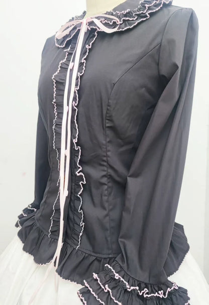 Sweet Angel - Cotton Sweet Lolita Shirt, Flared Cuffs