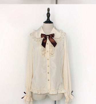 Pumpkin Cat - Chocolate Heart - Sweet Lolita Long Sleeve Blouse Multicolors