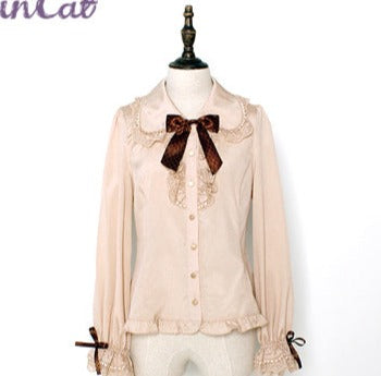 Pumpkin Cat - Chocolate Heart - Sweet Lolita Long Sleeve Blouse Multicolors