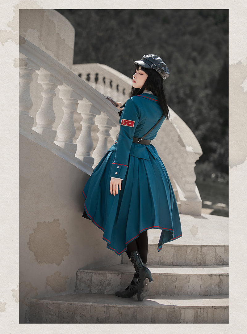 Cyan Lolita - Dwanguard - Military Lolita JSK and Jacket