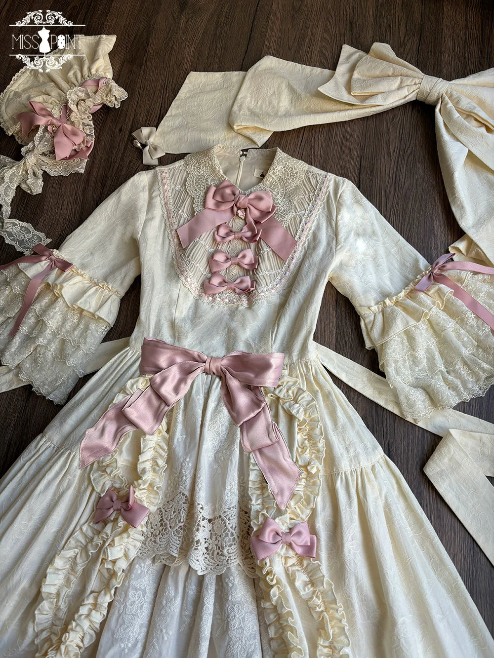 Miss Point - Lilyka Garden - Classic Lolita OP Dress Set Elegant Floral Wall Princess Sleeve