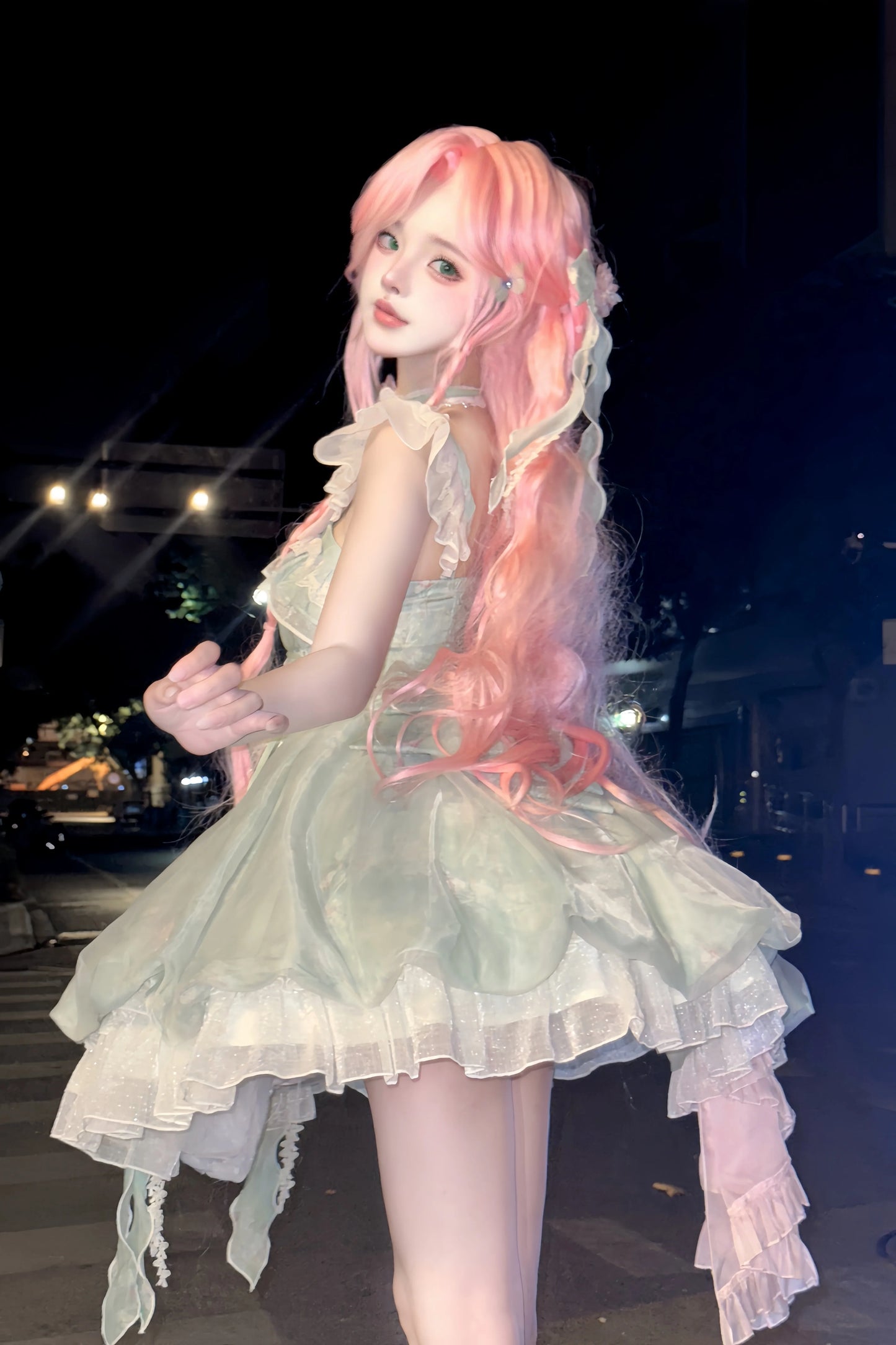 Platycodon House - Floral Magician - Sweet Lolita Dress Floral Print Short Length JSK