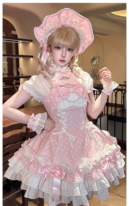 Alice Girl - Old School Polka Dots - Halter Neck Sweet Lolita OP Dress