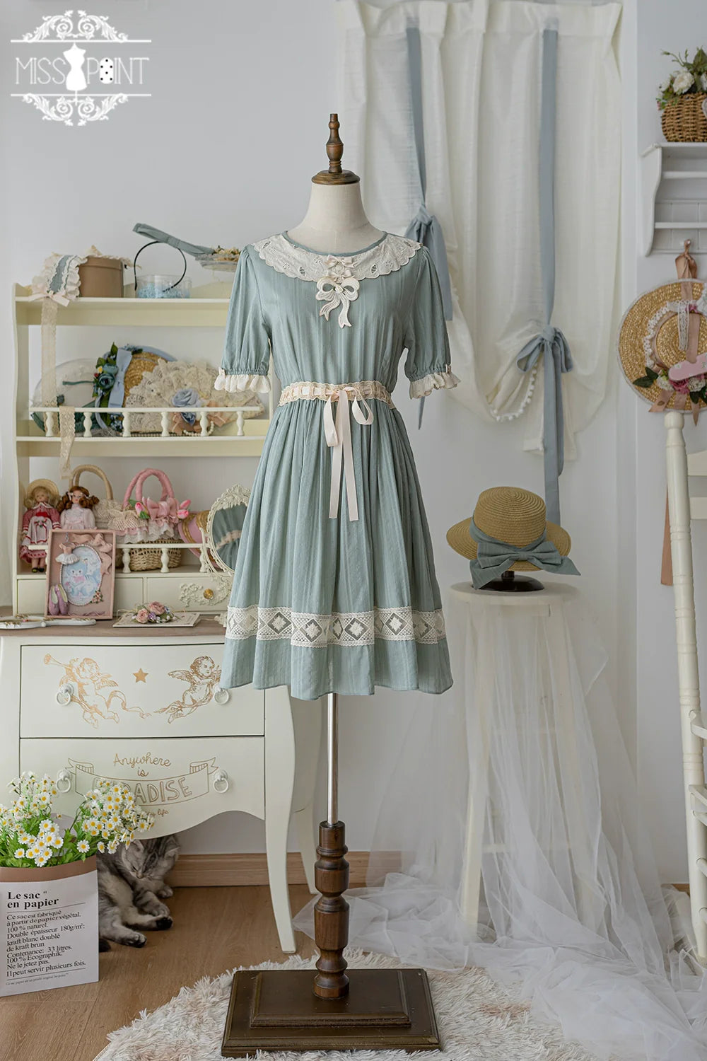Miss Point - Customized Elegant Lolita OP Dress Cute Daily Girl Short Lolita Dress
