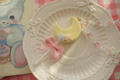 Cat Tea Party - Kwaii Lolita Accessories Moon Lollipop Clay Necklace Ring