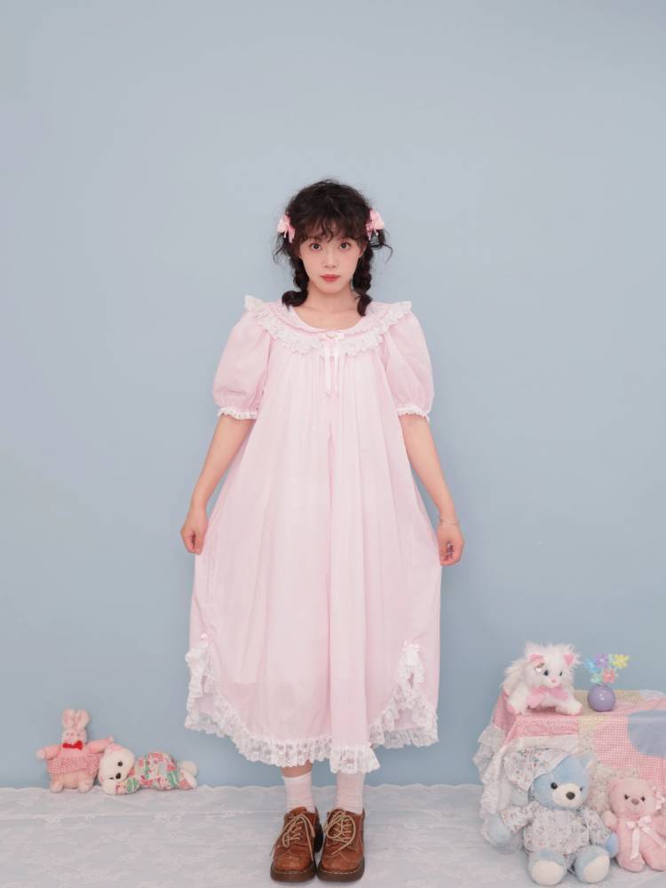 Antique girly floral embroidered dress【s0000009501】